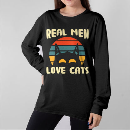 Cat Love Shirt, Funny Cat Lover Gift UnisexT-Shirt/Hoodie/Sweatshirt HLT00 - Real Men Love Cats Cat Lover T-Shirt