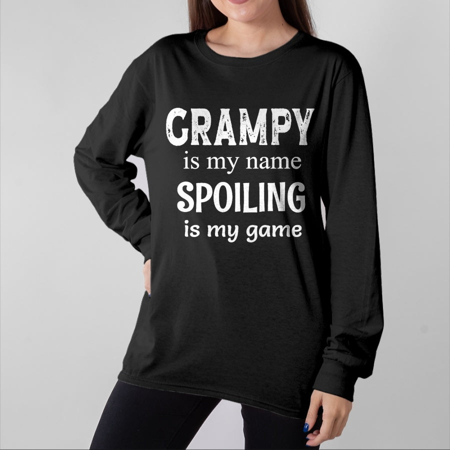 Best Grandpa Shirt, Proud Grandpa Unisex T-Shirt/Hoodie/Sweatshirt HLT00 - Grampy Is My Name Spoiling Is My Game Grandfather Grandpa T-Shirt