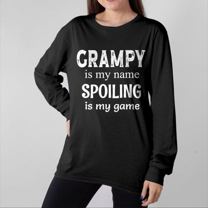 Best Grandpa Shirt, Proud Grandpa Unisex T-Shirt/Hoodie/Sweatshirt HLT00 - Grampy Is My Name Spoiling Is My Game Grandfather Grandpa T-Shirt