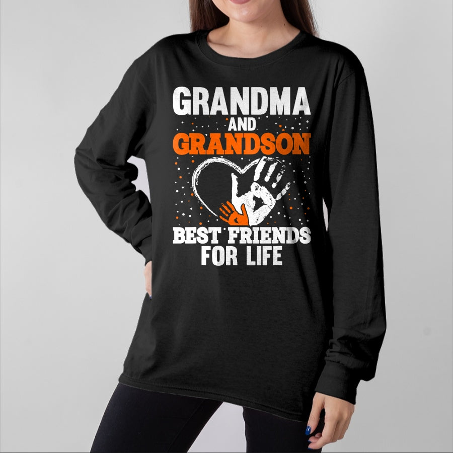 Best Grandpa Shirt, Proud Grandpa Unisex T-Shirt/Hoodie/Sweatshirt HLT00 - Grandma and Grandson Best Friends for Life T-Shirt