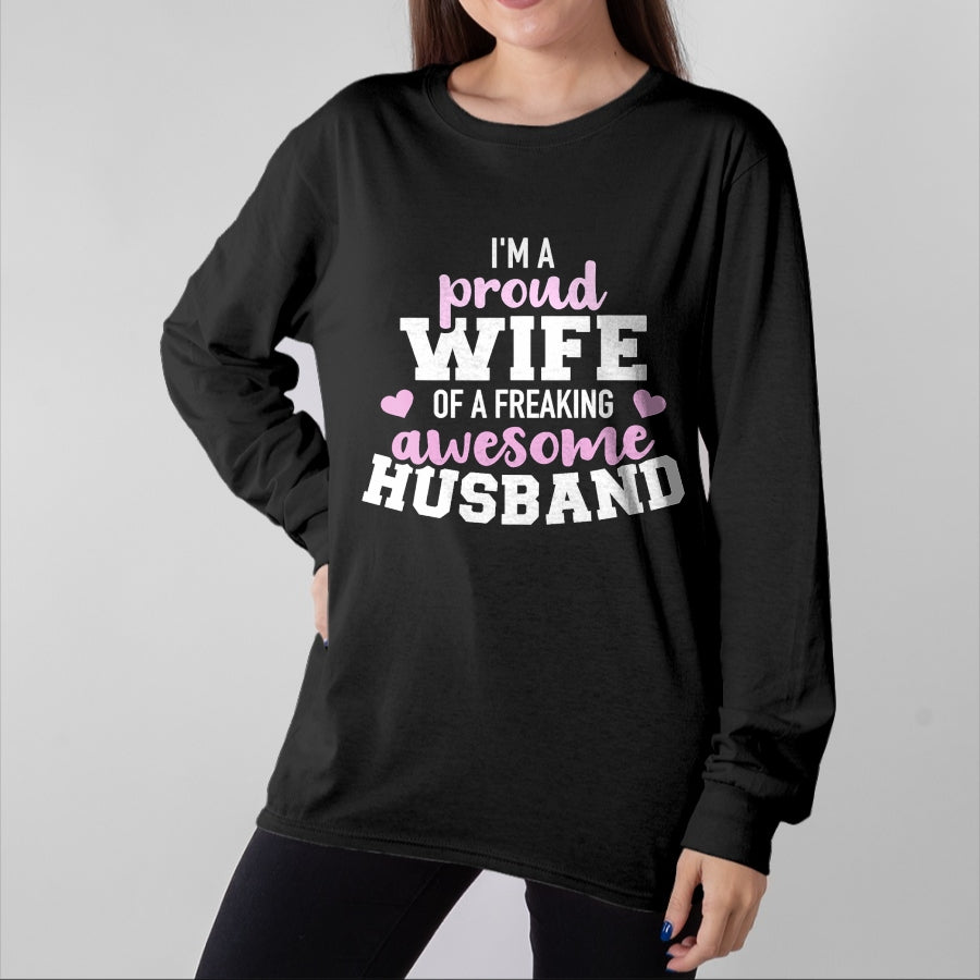 Best Wife Shirt, Wife and Husband Unisex T-Shirt/Hoodie/Sweatshirt HLT00 - Gift for wife T shirt, lucky wife   Proud wife husband wedding anniversary T-Shirt