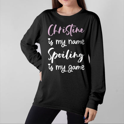 Best Wife Shirt, Wife and Husband Unisex T-Shirt/Hoodie/Sweatshirt HLT00 - Christine Name Personalized Women Spoiled Girl Cute Pink T-Shirt