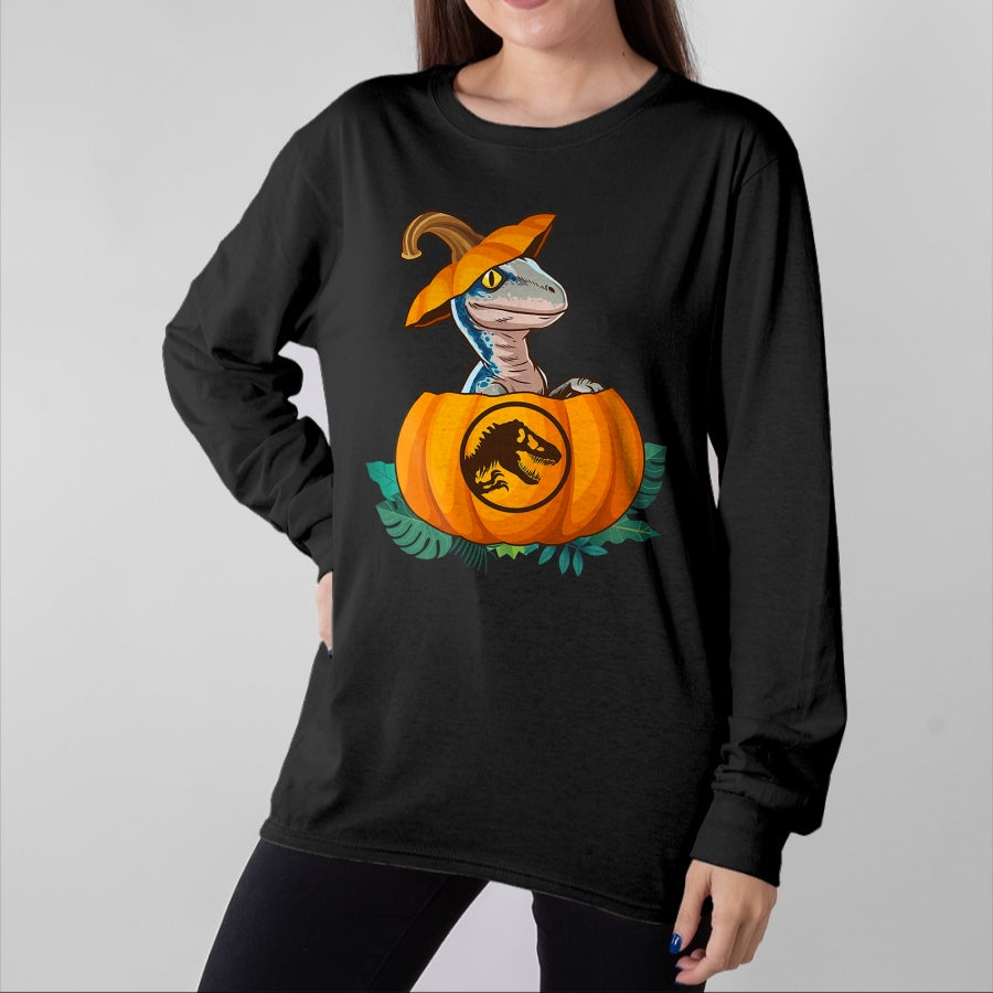 Best Dinosaur Lover Shirt, Funny Dinosaur UnisexT-Shirt/Hoodie/Sweatshirt HLT00 - Jurassic World Halloween Dinosaur Pumpkin Logo T-Shirt