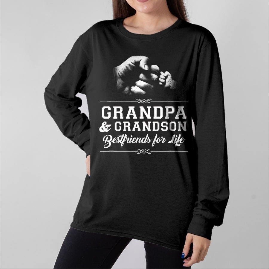 Best Grandpa Shirt, Proud Grandpa Unisex T-Shirt/Hoodie/Sweatshirt HLT00 - Grandfather Grandson Friends Fist Bump Shirt Grandpa Grandad T-Shirt