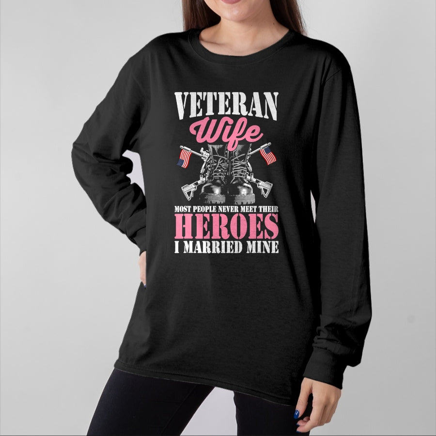 Proud Veteran Shirt, Funny Veteran UnisexT-Shirt/Hoodie/Sweatshirt HLT00 - Veteran Wife Married Mine Proud Military Veteran Husband T-Shirt