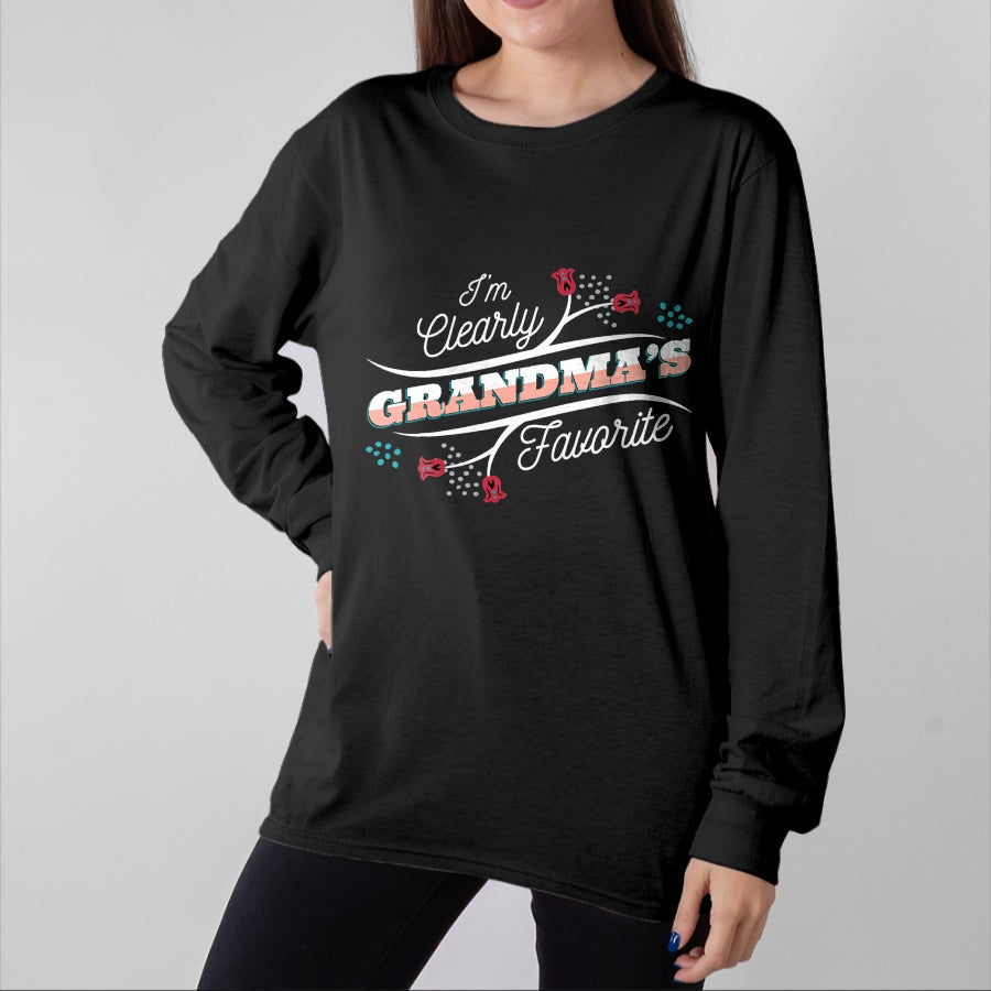 Best Grandma Shirt, Proud Grandma Unisex T-Shirt/Hoodie/Sweatshirt HLT00 - I'm Clearly Grandma's Favorite Granddaughter Grandma, T-Shirt (1)