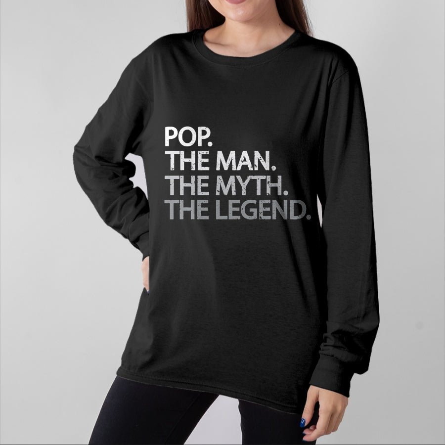 Best Grandpa Shirt, Proud Grandpa Unisex T-Shirt/Hoodie/Sweatshirt HLT00 -Cool Father, Dad & Grandpa Shirt - Pop The Man The Myth Tees T-Shirt
