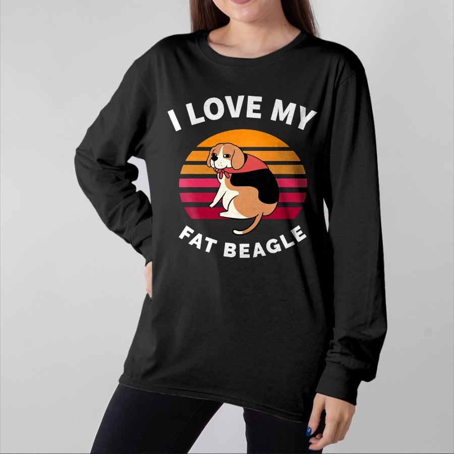 Dog Love Shirt, Dog Lover Gift T-Shirt/Hoodie/Sweatshirt HLT00 - I Love My Fat Beagle - Beagle Dog T-Shirt