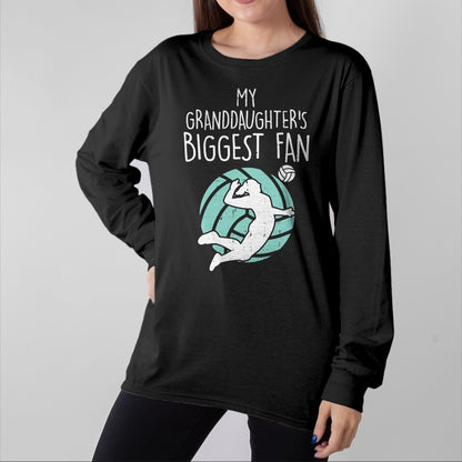 Best Grandpa Shirt, Proud Grandpa Unisex T-Shirt/Hoodie/Sweatshirt HLT00 - Granddaughters Biggest Fan Volleyball Family Grandma Grandpa T-Shirt