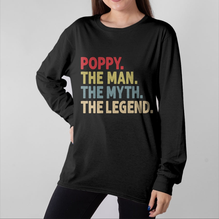Best Grandpa Shirt, Proud Grandpa Unisex T-Shirt/Hoodie/Sweatshirt HLT00 - Poppy The Man The Myth the Legend Funny Grandpa Gift T-Shirt (1)