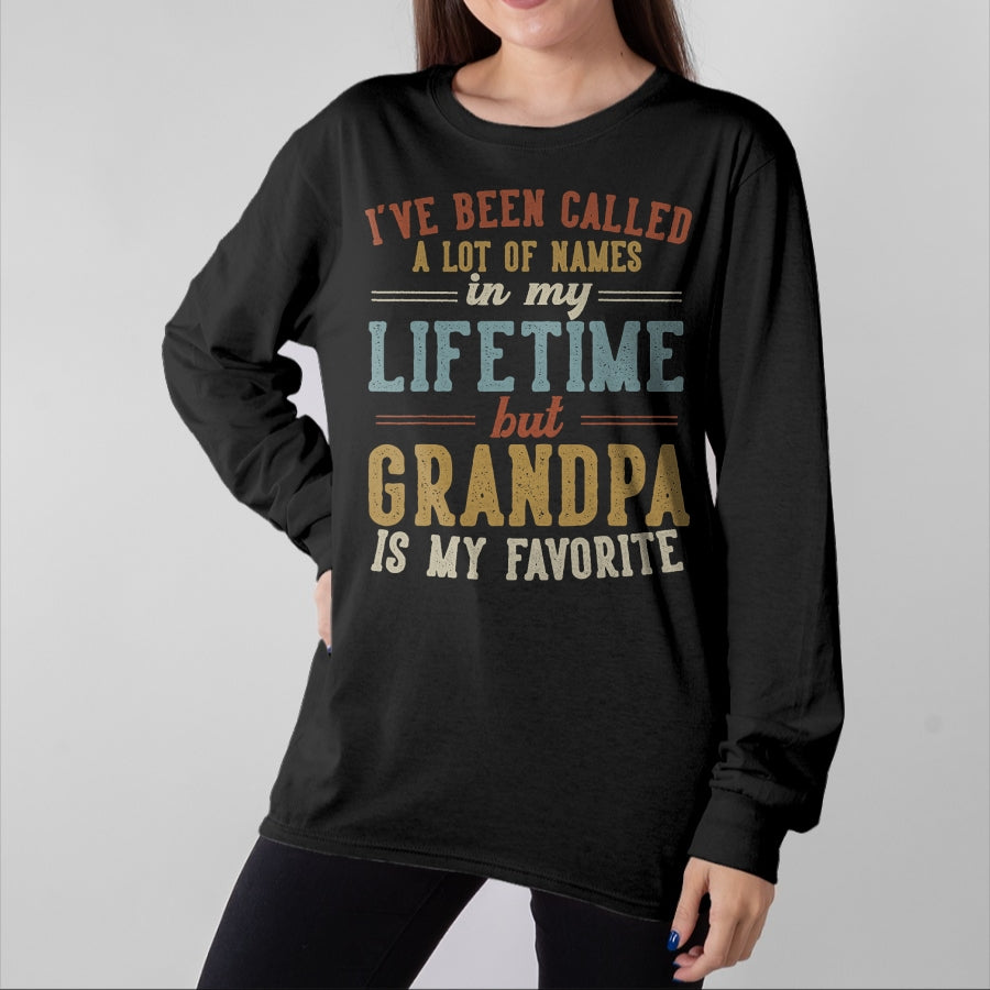 Best Grandpa Shirt, Proud Grandpa Unisex T-Shirt/Hoodie/Sweatshirt HLT00 - Grandpa Is My Favorite Name - Father's Day Grandpa T-Shirt (1)