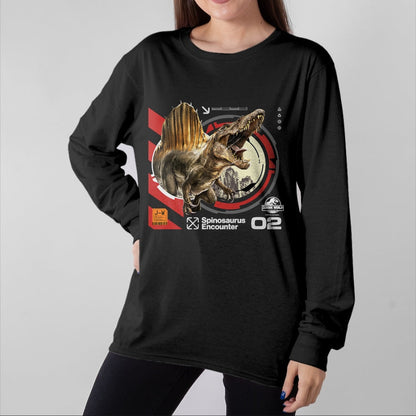 Best Dinosaur Lover Shirt, Funny Dinosaur UnisexT-Shirt/Hoodie/Sweatshirt HLT00 - Jurassic World Rebirth Spinosaurus Encounter T-Shirt
