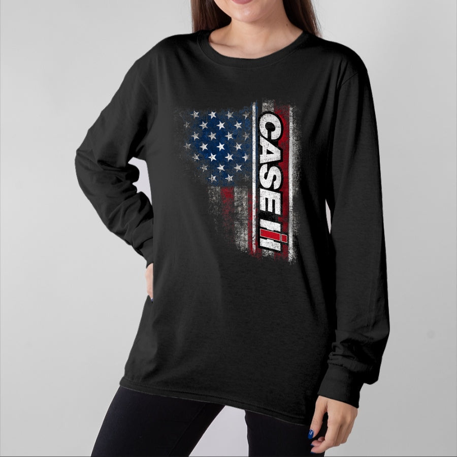 Best Farmer Life Shirt, Funny Farmer UnisexT-Shirt/Hoodie/Sweatshirt HLT00 - CASE IH - American Flag T-Shirt