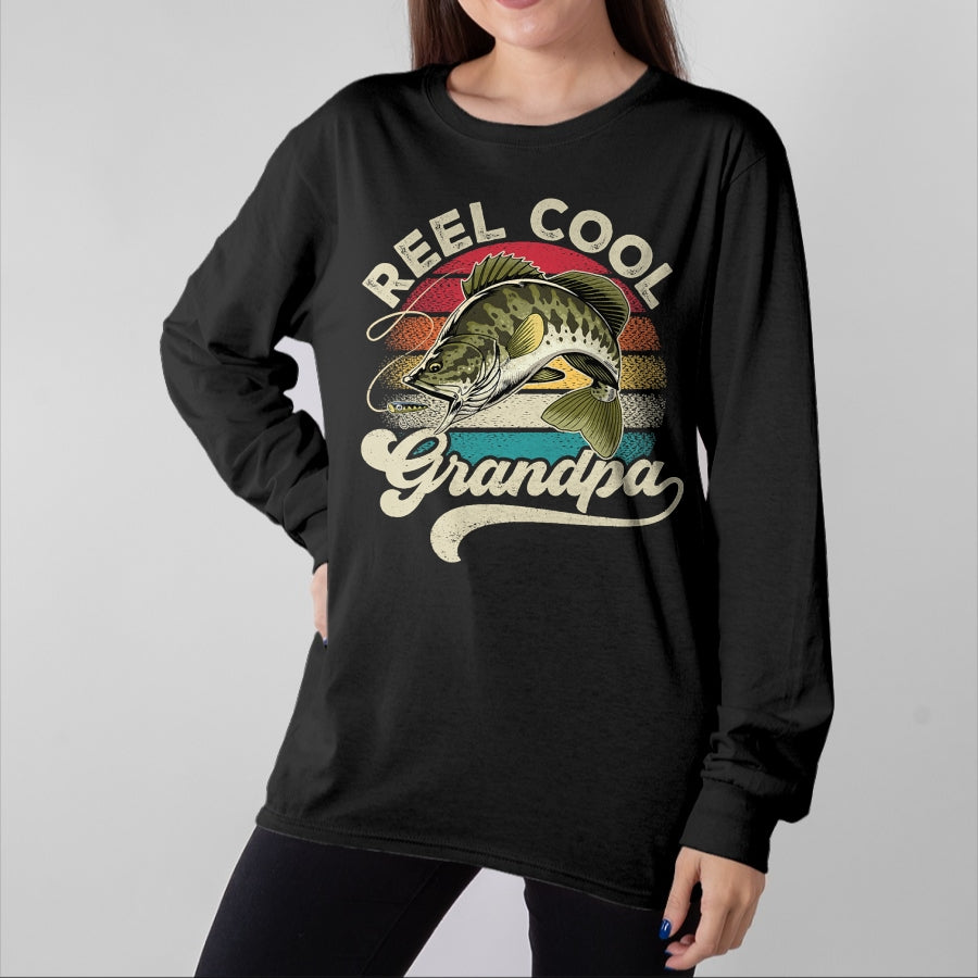 Best Grandpa Shirt, Proud Grandpa Unisex T-Shirt/Hoodie/Sweatshirt HLT00 - Reel Cool Grandpa Fishing Vintage Retro Father's Day Men Dad T-Shirt