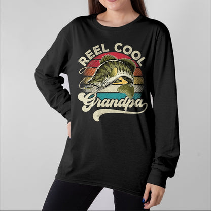 Best Grandpa Shirt, Proud Grandpa Unisex T-Shirt/Hoodie/Sweatshirt HLT00 - Reel Cool Grandpa Fishing Vintage Retro Father's Day Men Dad T-Shirt