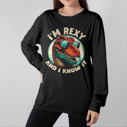 Best Dinosaur Lover Shirt, Funny Dinosaur UnisexT-Shirt/Hoodie/Sweatshirt HLT00 - I_m Rexy And I Know It T-Rex Funny Dinosaur Lover T-Shirt