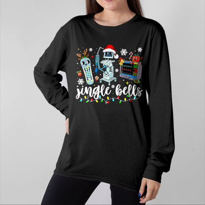 Funny Nurse Shirt, Nurse Unisex T-Shirt/Hoodie/Sweatshirt HLT00 - Funny Jingle Bells Telemetry Nurse Christmas Tech Nursing T-Shirt
