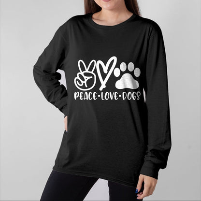 Dog Love Shirt, Dog Lover Gift T-Shirt/Hoodie/Sweatshirt HLT00 - Retro Vintage Peace Love Dog Tshirt Funny Dog Lover Gifts T-Shirt