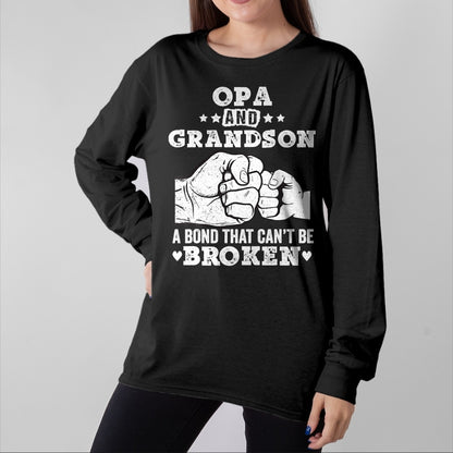 Best Grandpa Shirt, Proud Grandpa Unisex T-Shirt/Hoodie/Sweatshirt HLT00 - Opa and grandson a bond that cant be broken Grandpa gift T-Shirt