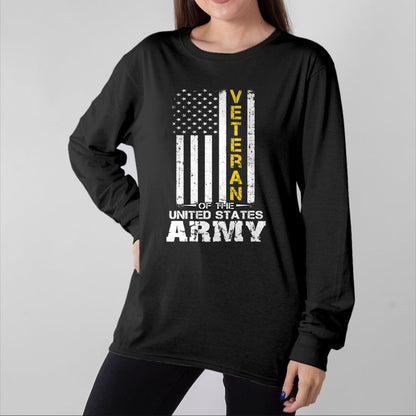 Proud Veteran Shirt, Funny Veteran UnisexT-Shirt/Hoodie/Sweatshirt HLT00 - Veteran of United States US Army Veteran Gold T-Shirt