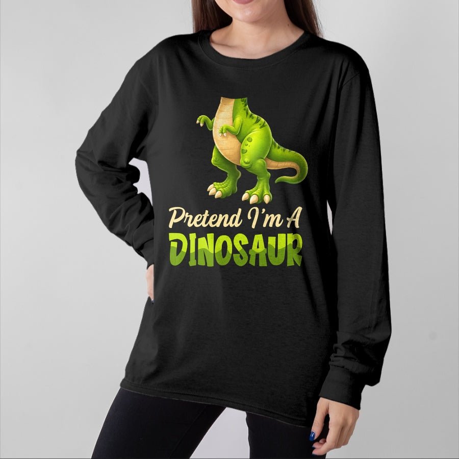 Best Dinosaur Lover Shirt, Funny Dinosaur UnisexT-Shirt/Hoodie/Sweatshirt HLT00 - Pretend I_m A Dinosaur Happy Halloween Costume Day Boys Kids T-Shirt (Copy)