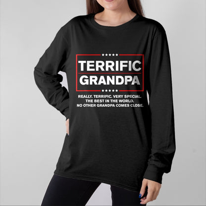 Best Grandpa Shirt, Proud Grandpa Unisex T-Shirt/Hoodie/Sweatshirt HLT00 - Terrific Grandpa - Funny Donald Trump Campaign Style T-Shirt