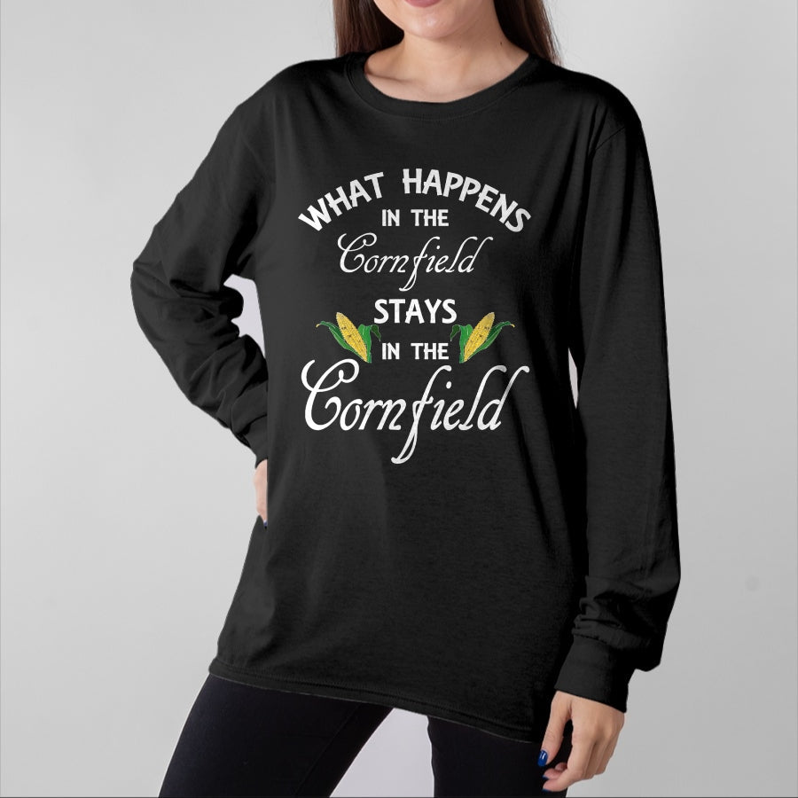 Best Farmer Life Shirt, Funny Farmer UnisexT-Shirt/Hoodie/Sweatshirt HLT00 - Funny What Happens in the Cornfield Stays Farm Life Gift T-Shirt