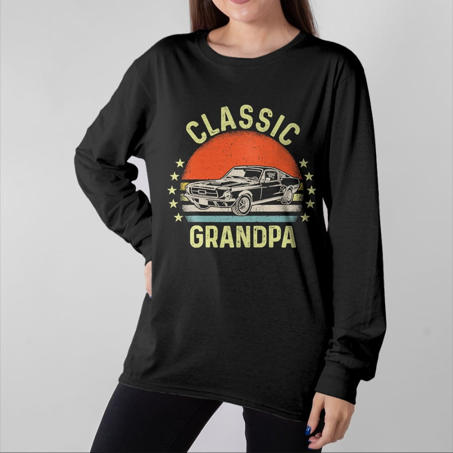 Best Grandpa Shirt, Proud Grandpa Unisex T-Shirt/Hoodie/Sweatshirt HLT00 - Funny Grandpa Classic Car Graphic Vintage Retro T-Shirt