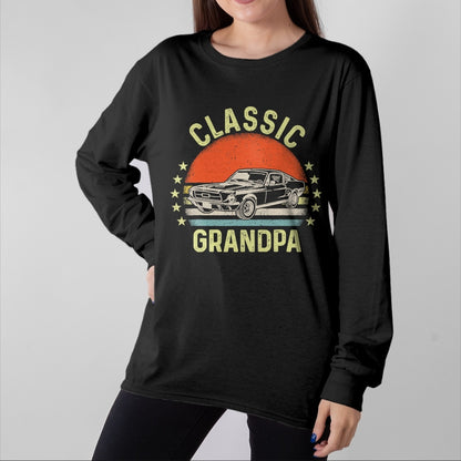 Best Grandpa Shirt, Proud Grandpa Unisex T-Shirt/Hoodie/Sweatshirt HLT00 - Funny Grandpa Classic Car Graphic Vintage Retro T-Shirt