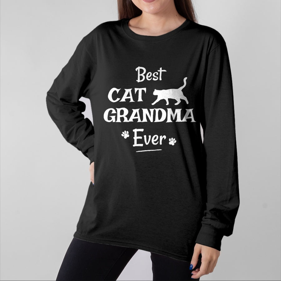 Best Grandma Shirt, Proud Grandma Unisex T-Shirt/Hoodie/Sweatshirt HLT00 - Best Cat Grandma Ever T Shirt Novelty Gift From Cat Shirt T-Shirt (1)