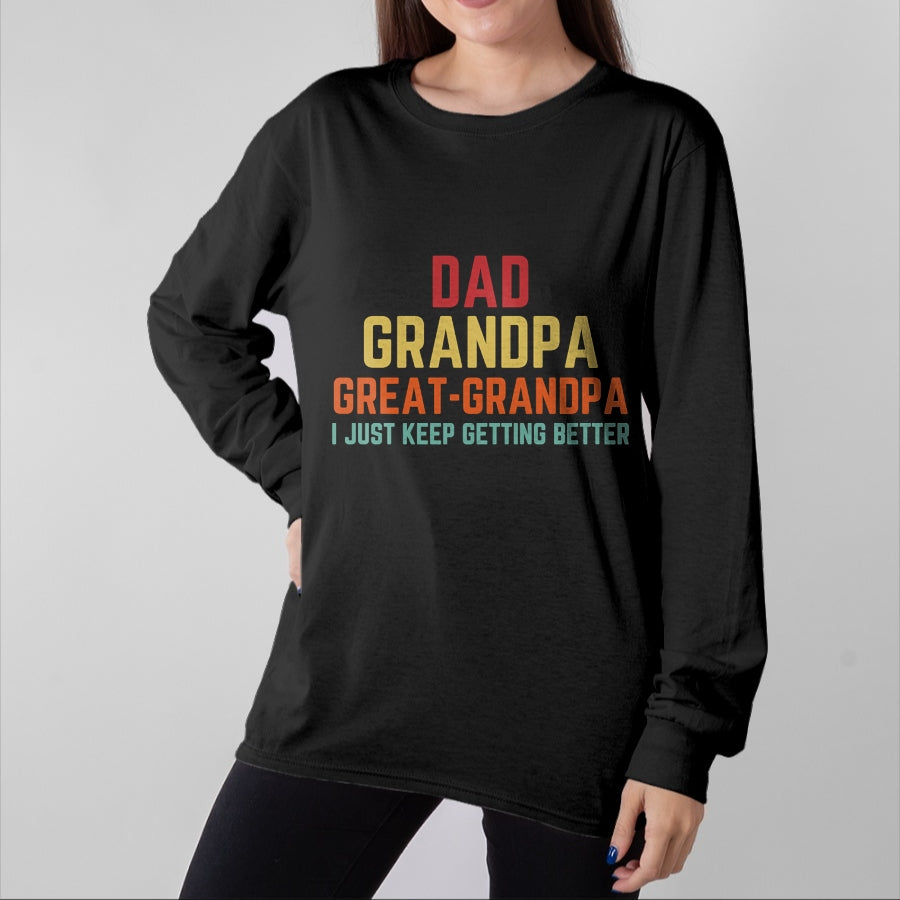 Best Grandpa Shirt, Proud Grandpa Unisex T-Shirt/Hoodie/Sweatshirt HLT00 - Fathers Day Gift from Grandkids Dad Grandpa Great Grandpa Long Sleeve T-Shirt