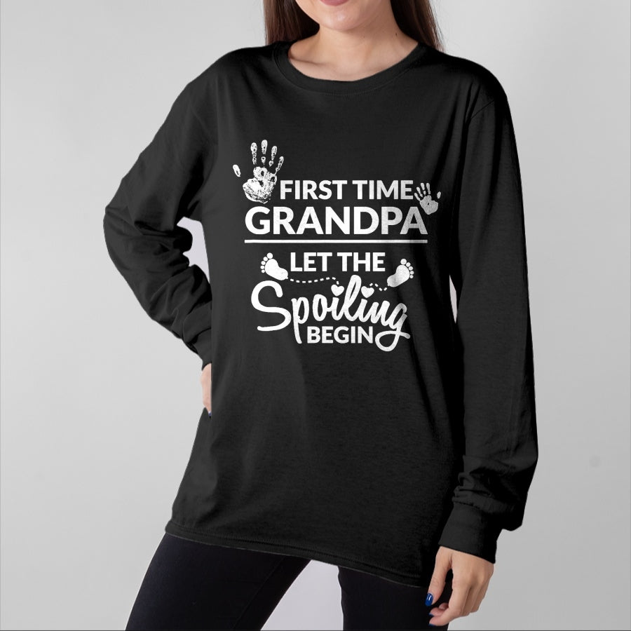 Best Grandpa Shirt, Proud Grandpa Unisex T-Shirt/Hoodie/Sweatshirt HLT00 - New First Time Grandpa Let The Spoiling Begin Gift T-Shirt