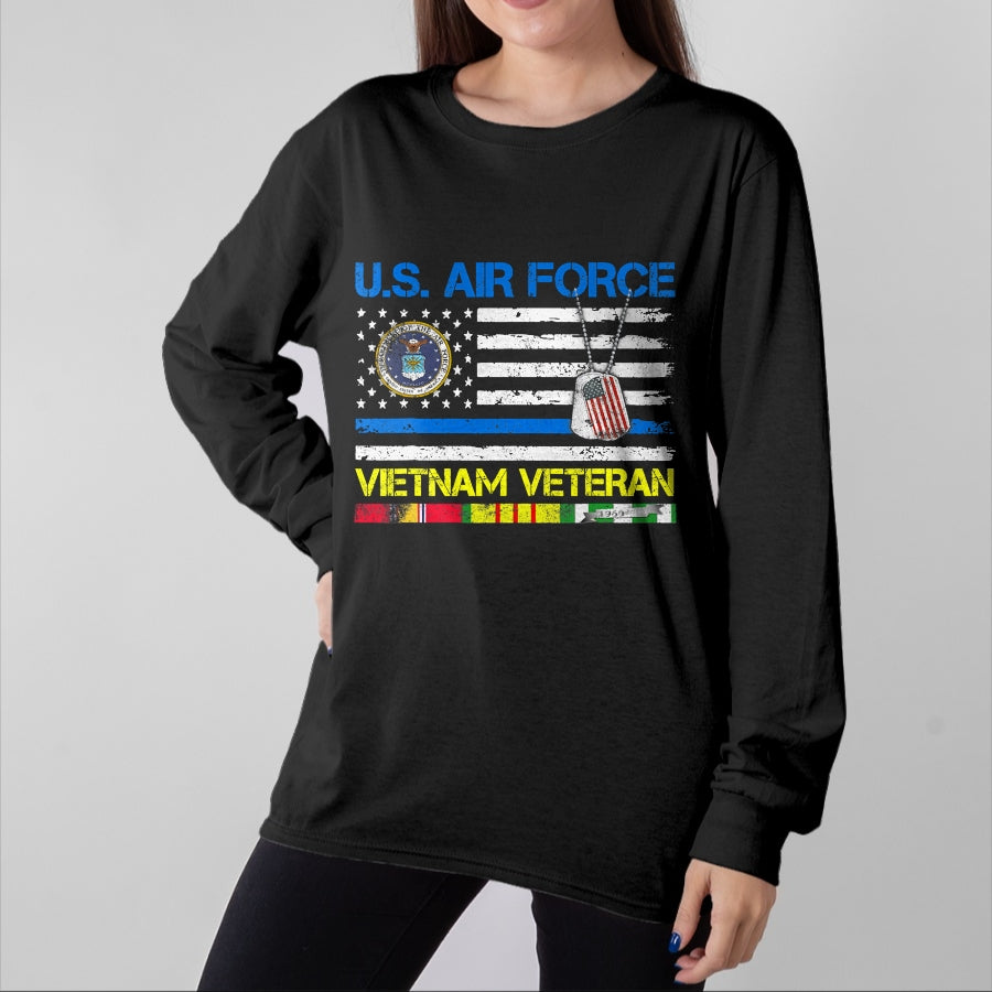 Proud Veteran Shirt, Funny Veteran UnisexT-Shirt/Hoodie/Sweatshirt HLT00 - Men U.S Air Force Vietnam Veteran, USAF Veteran Flag Vintage T-Shirt