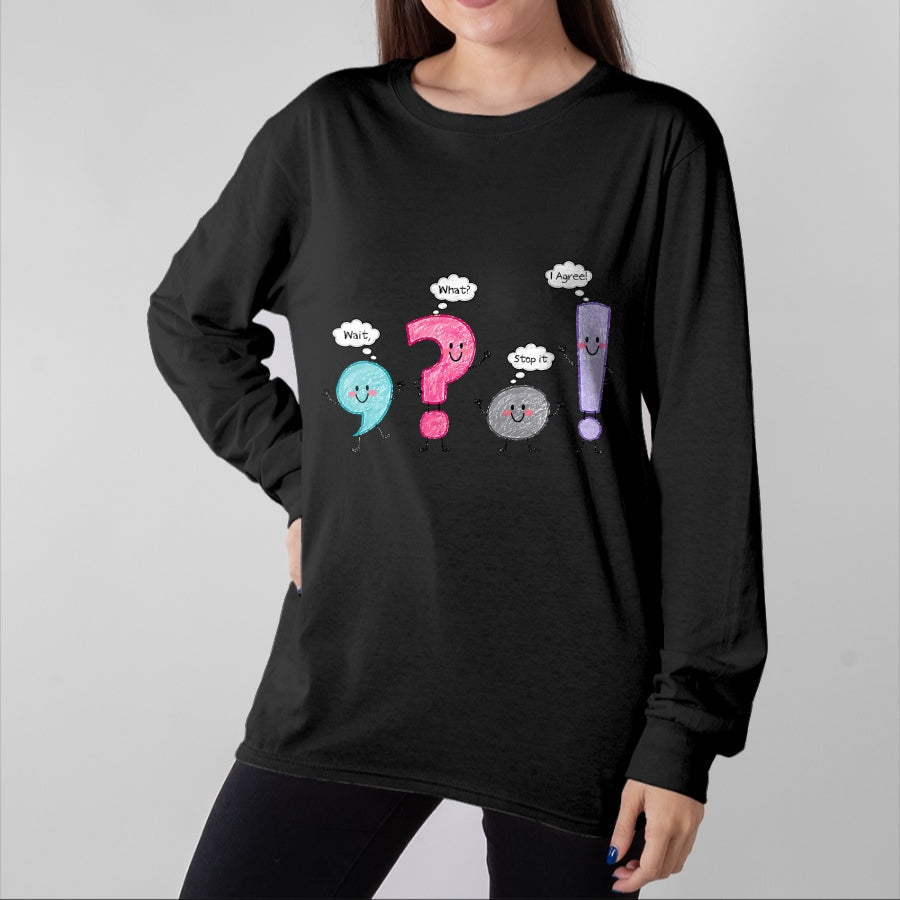 Best Teacher Shirt, Funny Teacher UnisexT-Shirt/Hoodie/Sweatshirt HLT00 - Funny Personified Punctuation Marks Grammar English Teacher T-Shirt