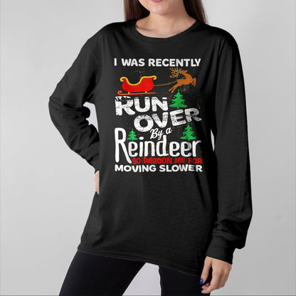 Best Grandma Shirt, Proud Grandma Unisex T-Shirt/Hoodie/Sweatshirt HLT00 - Grandma Got Run Over By A Reindeer Christmas So Pardon Me T-Shirt (1)