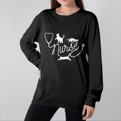 Funny Nurse Shirt, Nurse Unisex T-Shirt/Hoodie/Sweatshirt HLT00 - Nurse Cat Mom - RN Nurse and Cat Lovers T-Shirt (1)