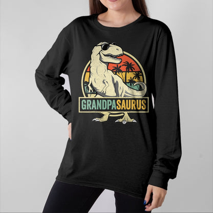 Best Grandpa Shirt, Proud Grandpa Unisex T-Shirt/Hoodie/Sweatshirt HLT00 - Grandpasaurus T Rex Dinosaur Grandpa Saurus Family Matching T-Shirt