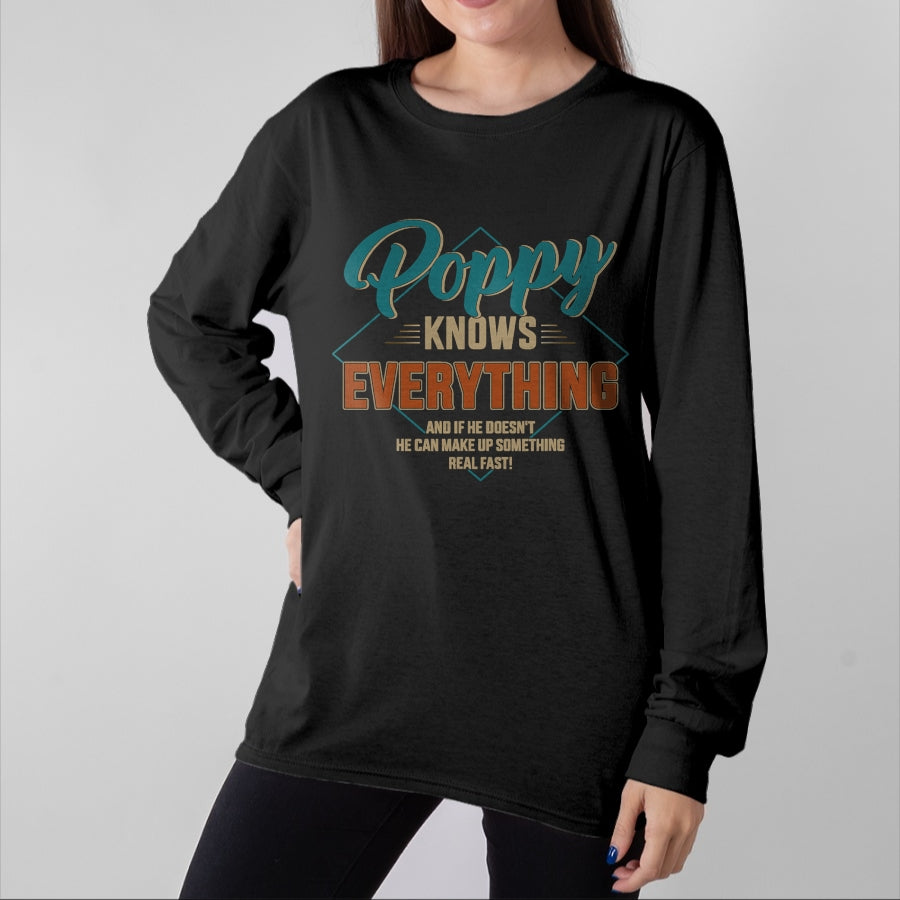 Best Grandpa Shirt, Proud Grandpa Unisex T-Shirt/Hoodie/Sweatshirt HLT00 - Funny poppy knows everything for grandpa and father's day T-Shirt (1)