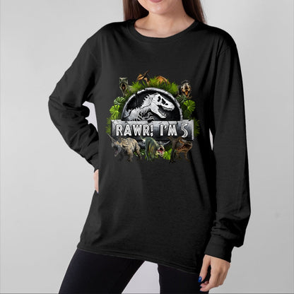 Best Dinosaur Lover Shirt, Funny Dinosaur UnisexT-Shirt/Hoodie/Sweatshirt HLT00 - Rawr I_m 5 5th Birthday T Rex Dinosaur Funny Party Boys Kids T-Shirt