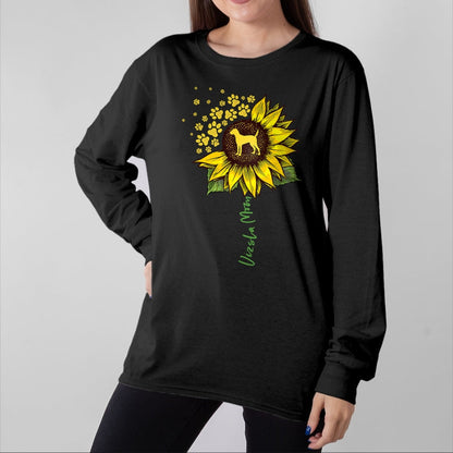 Dog Love Shirt, Dog Lover Gift T-Shirt/Hoodie/Sweatshirt HLT00 - Vizsla Mom Sunflower Vizsla Gifts Dog Mom Mama T-Shirt