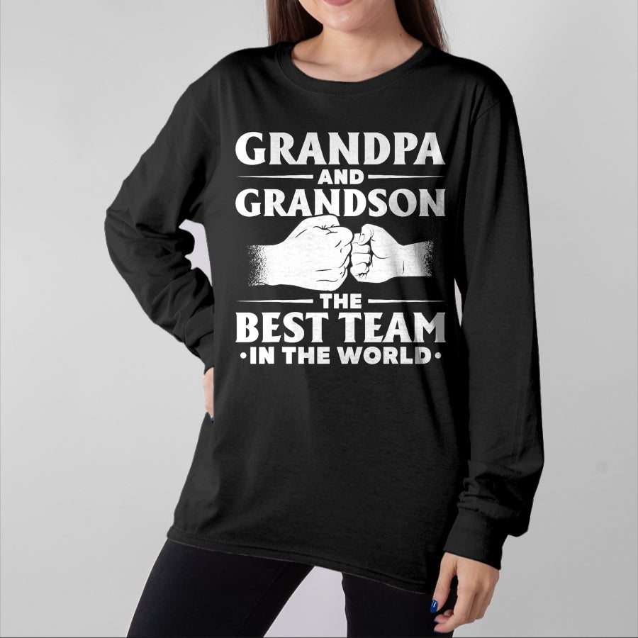 Best Grandpa Shirt, Proud Grandpa Unisex T-Shirt/Hoodie/Sweatshirt HLT00 - Father's Day Gift Grandpa The Man The Myth The Bad Influence T-Shirt