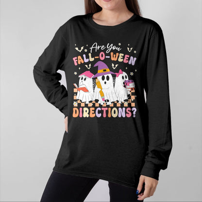 Best Teacher Shirt, Funny Teacher UnisexT-Shirt/Hoodie/Sweatshirt HLT00 - are You Fall O Ween Directions Funny Teacher Halloween Ghost T-Shirt
