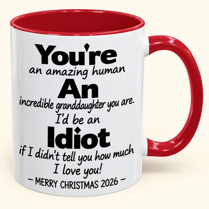 You're An Amazing Human, An Incredible Granddaughter You Are - Funny Christmas 2026 Gift Accent Coffee Mug - HLT00 (SKU2610-965)