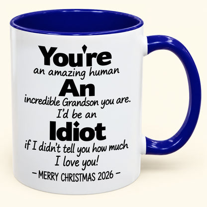 You're An Amazing Human, An Incredible Grandson You Are - Funny Christmas 2026 Gift Accent Coffee Mug - HLT00 (SKU2610-962)