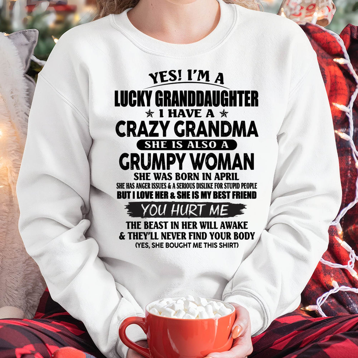 APRIL - LUCKY GRANDDAUGHTER OF CRAZY GRANDMA - PERFECT GIFT FROM GRANDMA - kien04 (SKU12-146-04)