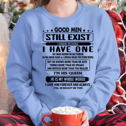 October - Good men Still Exist - gift for your girlfriend, wife from Husband - HLT10 (SKU-GM-10)