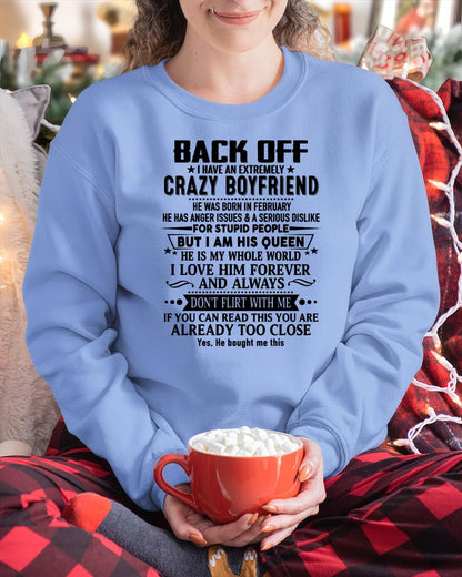 February - Back Off I Have An Extremely Crazy Boyfriend - Gift for Wife From Husband HLT02 (SKUT-BACKOFF-02)
