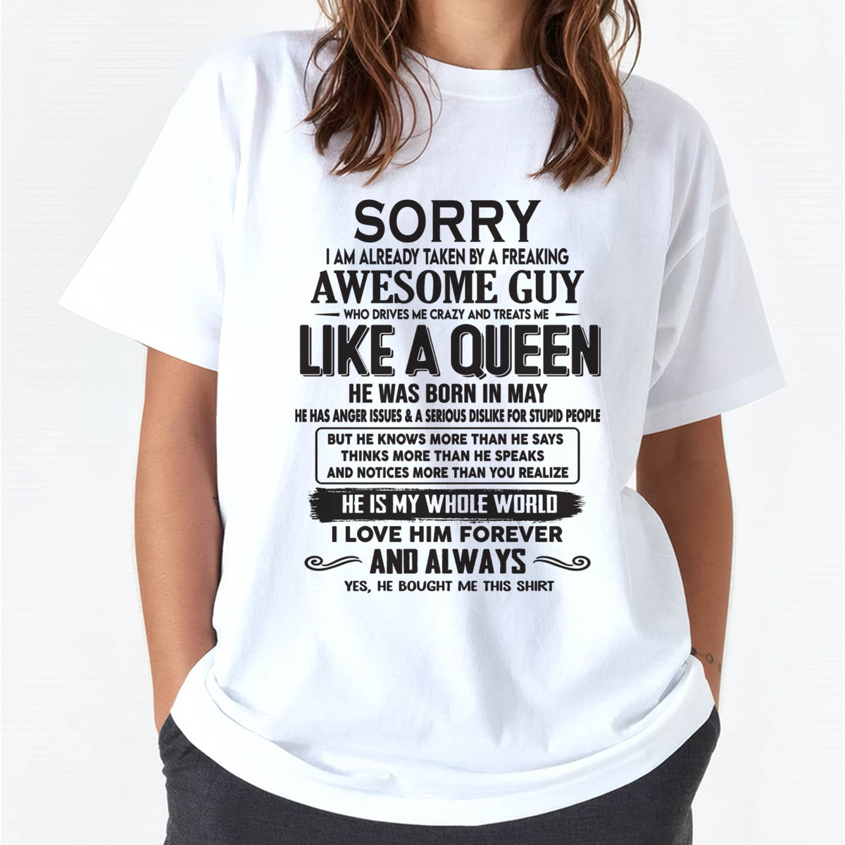 May - Sorry I am already taken by a freaking awesome guy - Gift for Wife From Husband - HLT05 (SKU08-25-05)