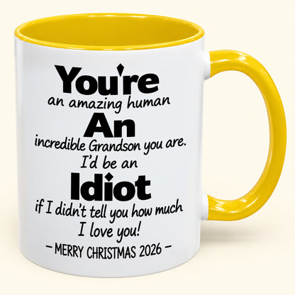 You're An Amazing Human, An Incredible Grandson You Are - Funny Christmas 2026 Gift Accent Coffee Mug - HLT00 (SKU2610-962)