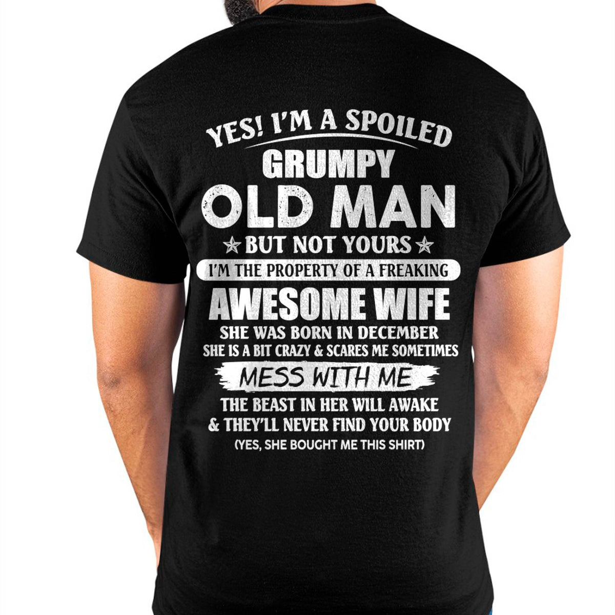 December - Grumpy Old Man with Awesome Wife - Perfect Gift From Wife - HLT12 (SKU06-68-12)